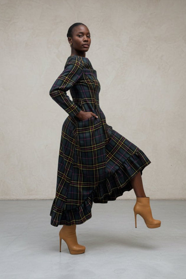 Plaid Winter Dress Casablanca - EUG Fashion