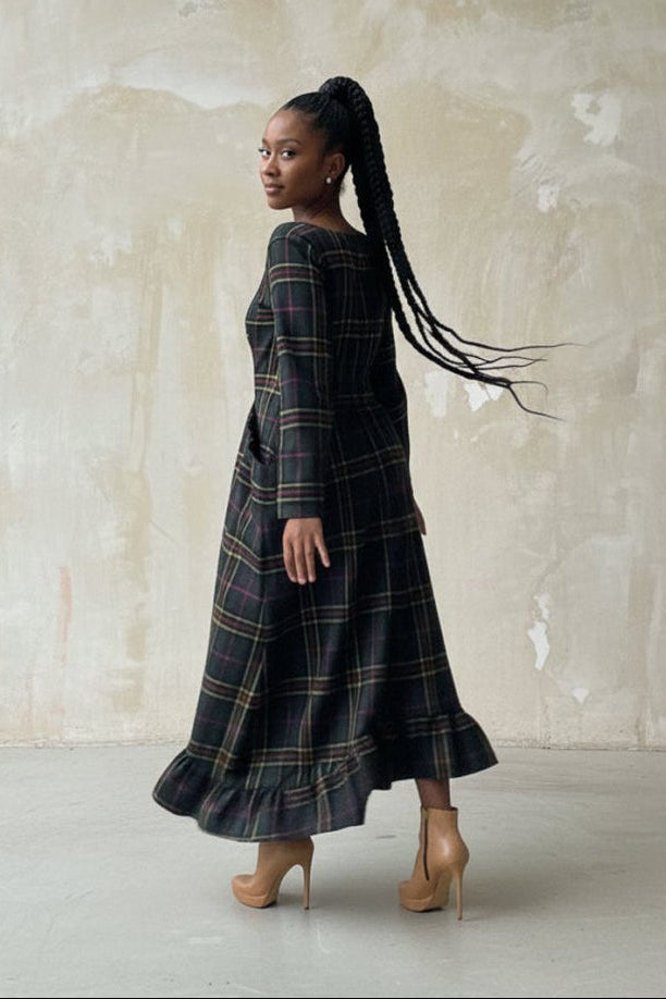 Plaid Winter Dress Casablanca - EUG Fashion