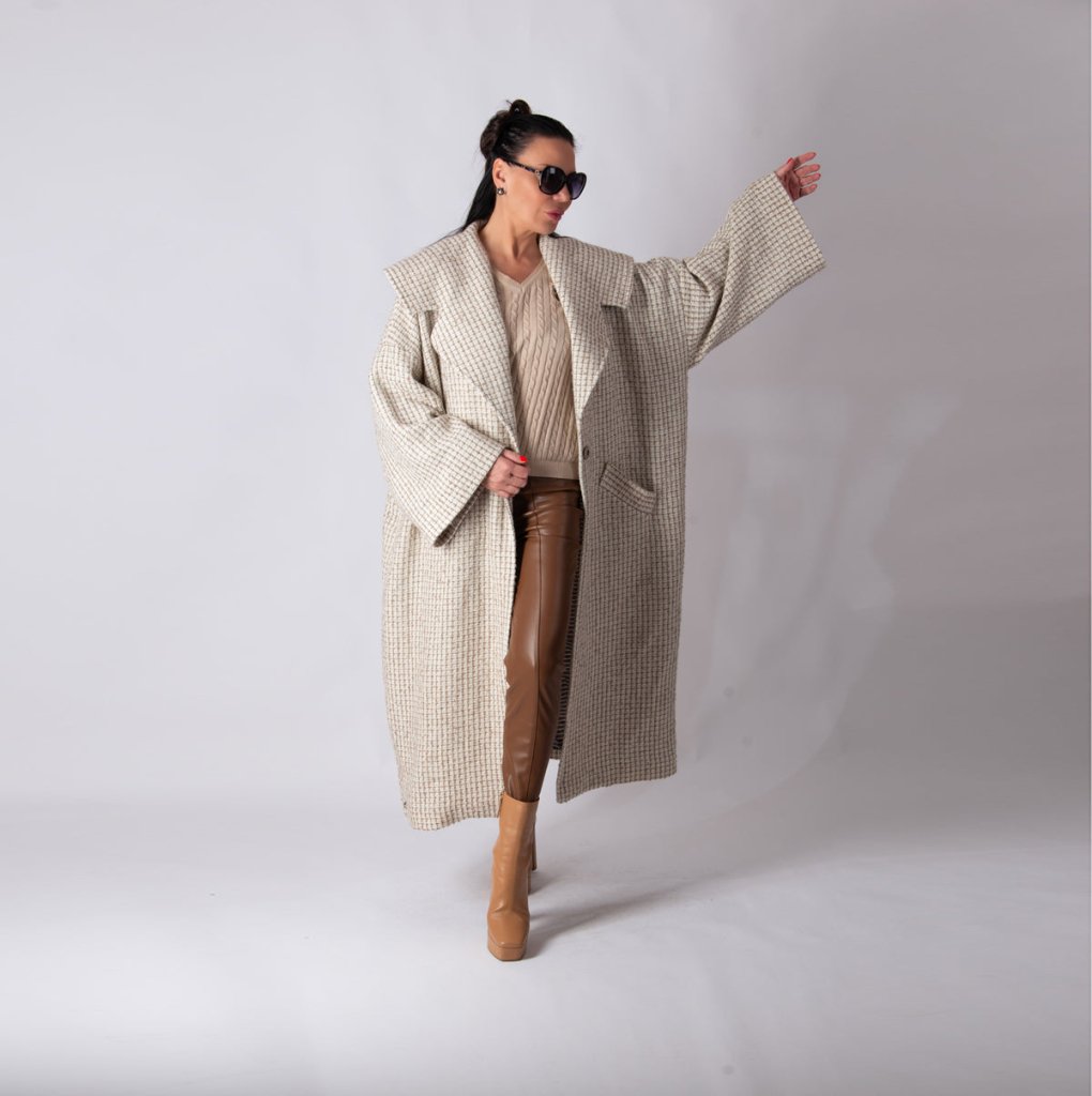 Plaid Winter Loose Coat SIRI - EUG Fashion EugFashion 