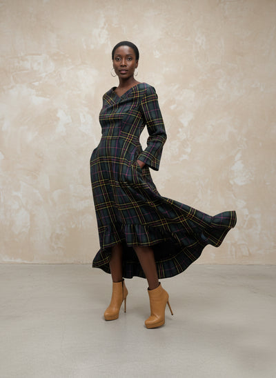 Plaid Winter Dress Casablanca EugFashion 
