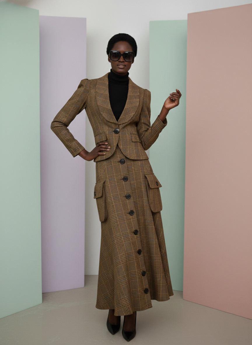 Women's Plaid Jacket Estella EugFashion 