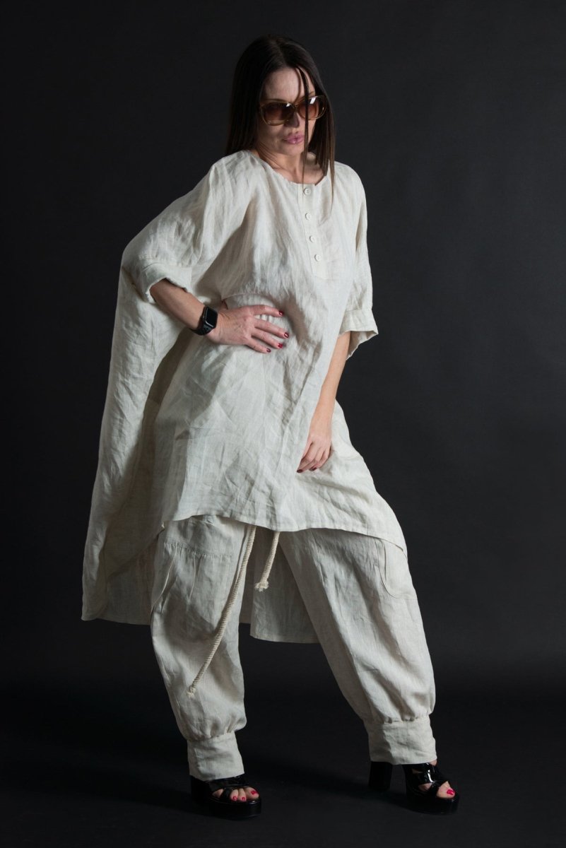 Plus size Linen Tunic ANN - EUG FASHION