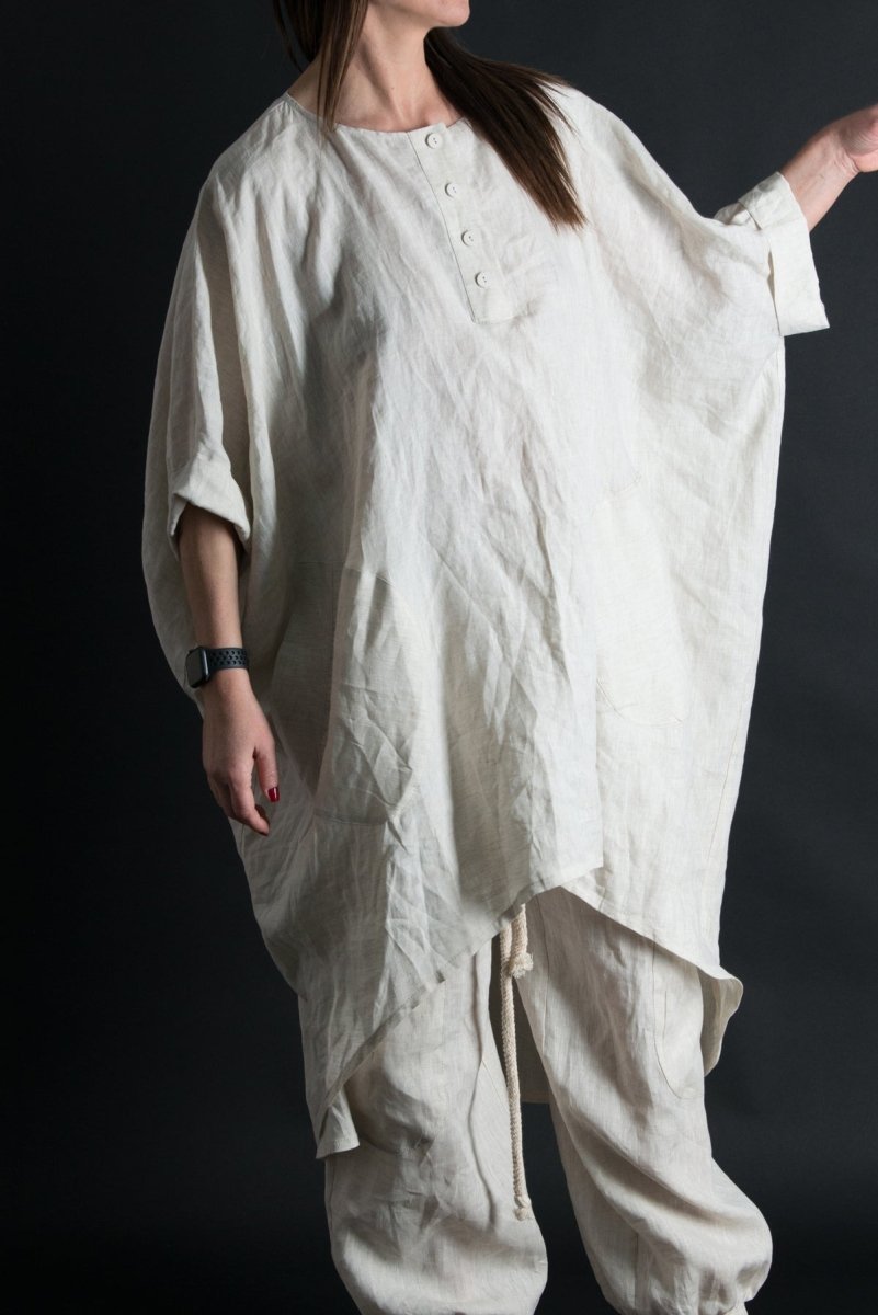 Plus size Linen Tunic ANN - EUG FASHION