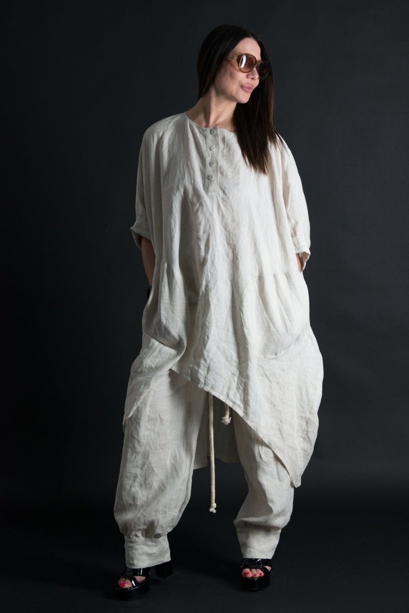 Plus size Linen Tunic ANN - EUG FASHION