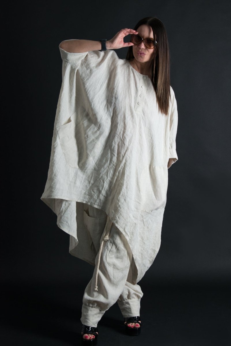 Plus size Linen Tunic ANN - EUG FASHION