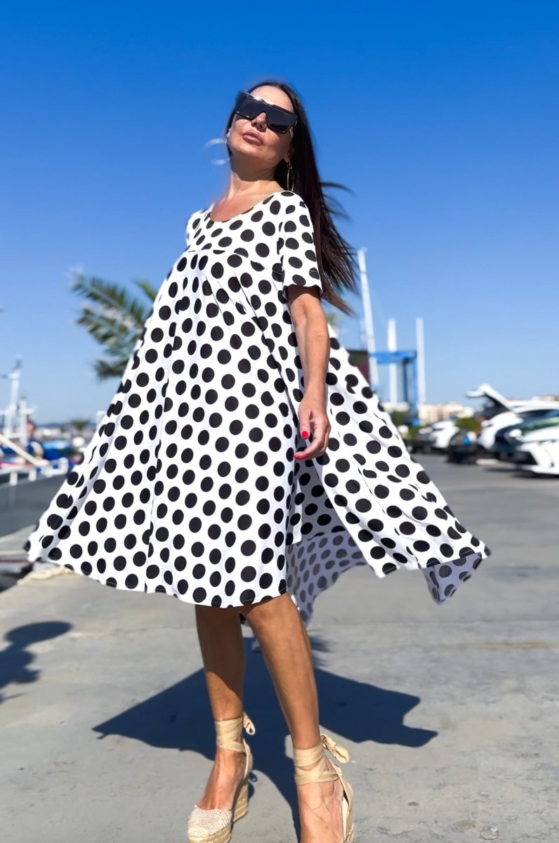 Polka Dots Dress KOSARA - EUG Fashion EugFashion 