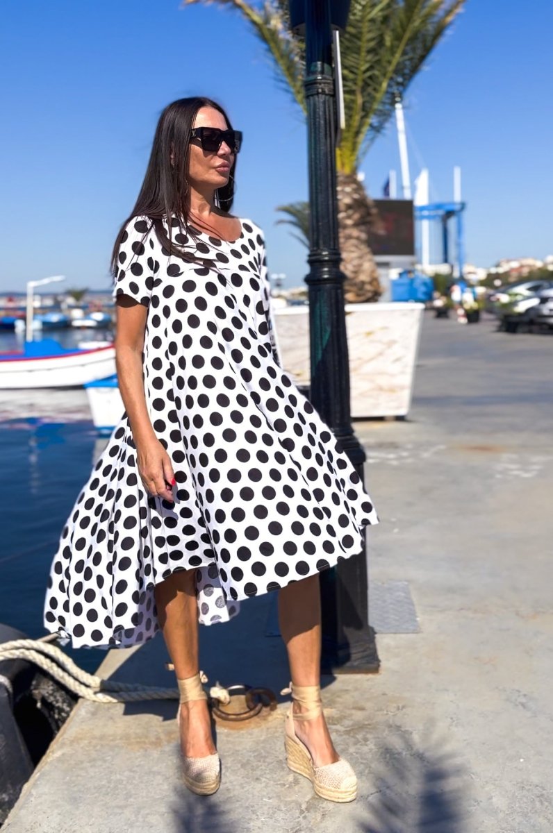 Polka Dots Dress KOSARA - EUG Fashion