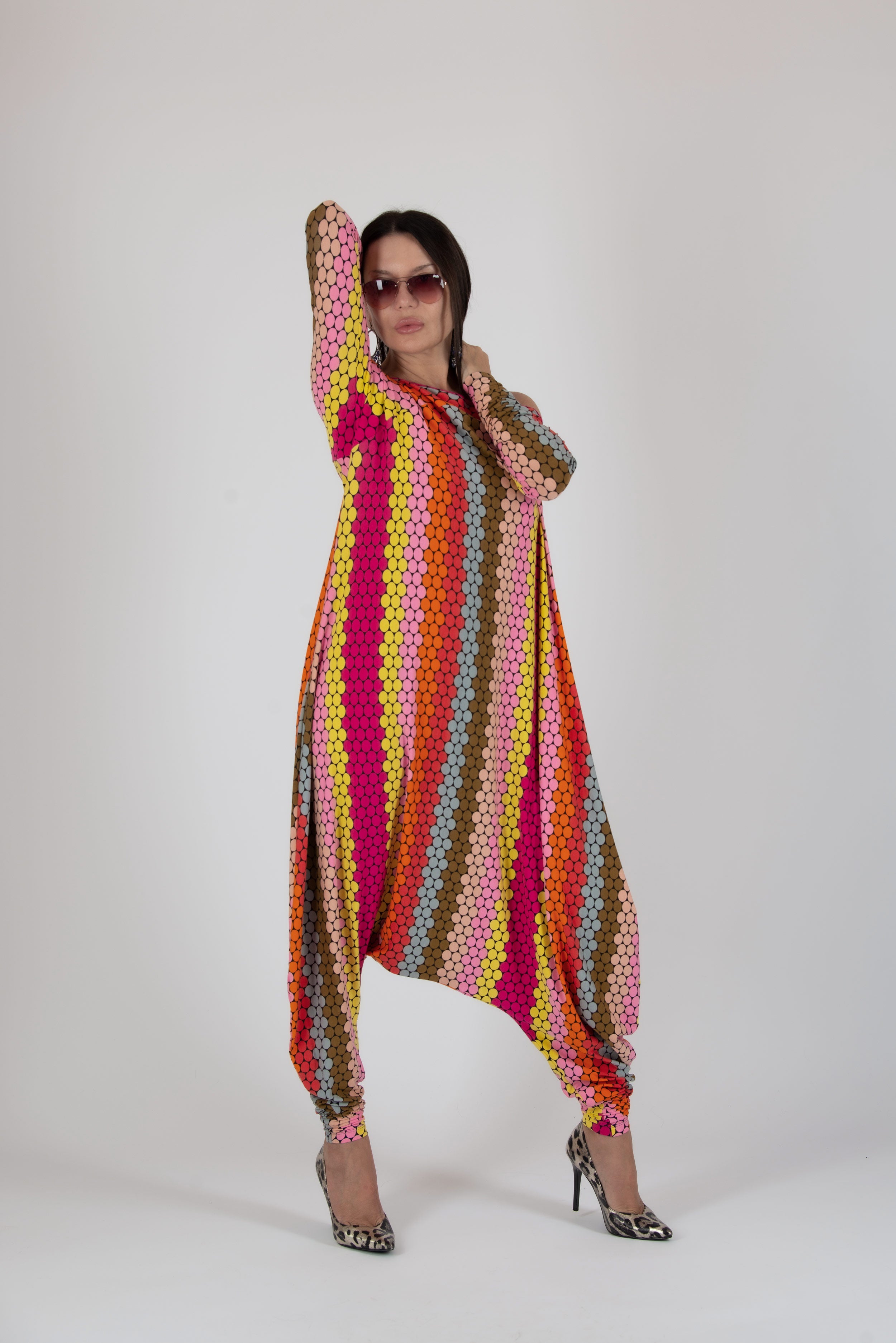 Polka dots harem jumpsuit