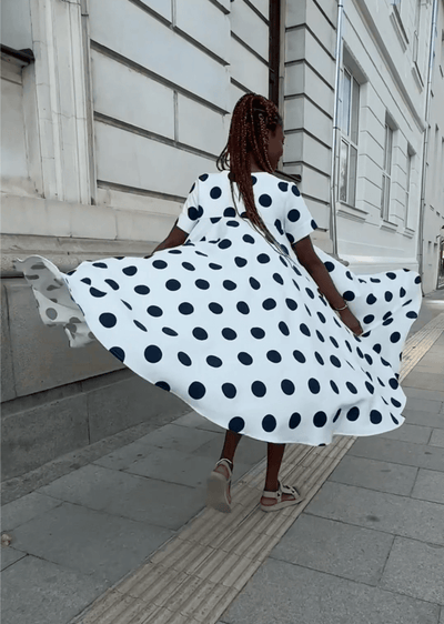 Polka Dots Summer Dress KOSARA - EUG Fashion EugFashion 