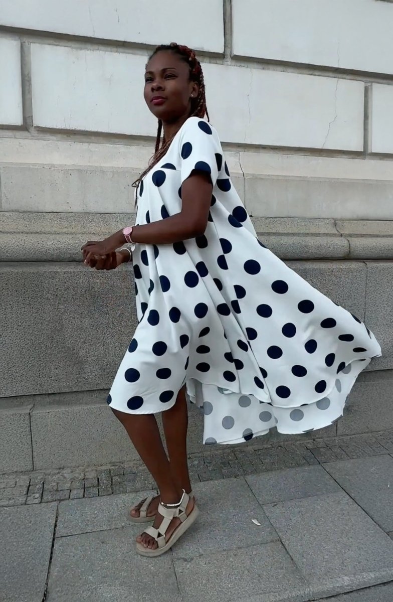 Polka Dots Summer Dress KOSARA - EUG Fashion EugFashion 