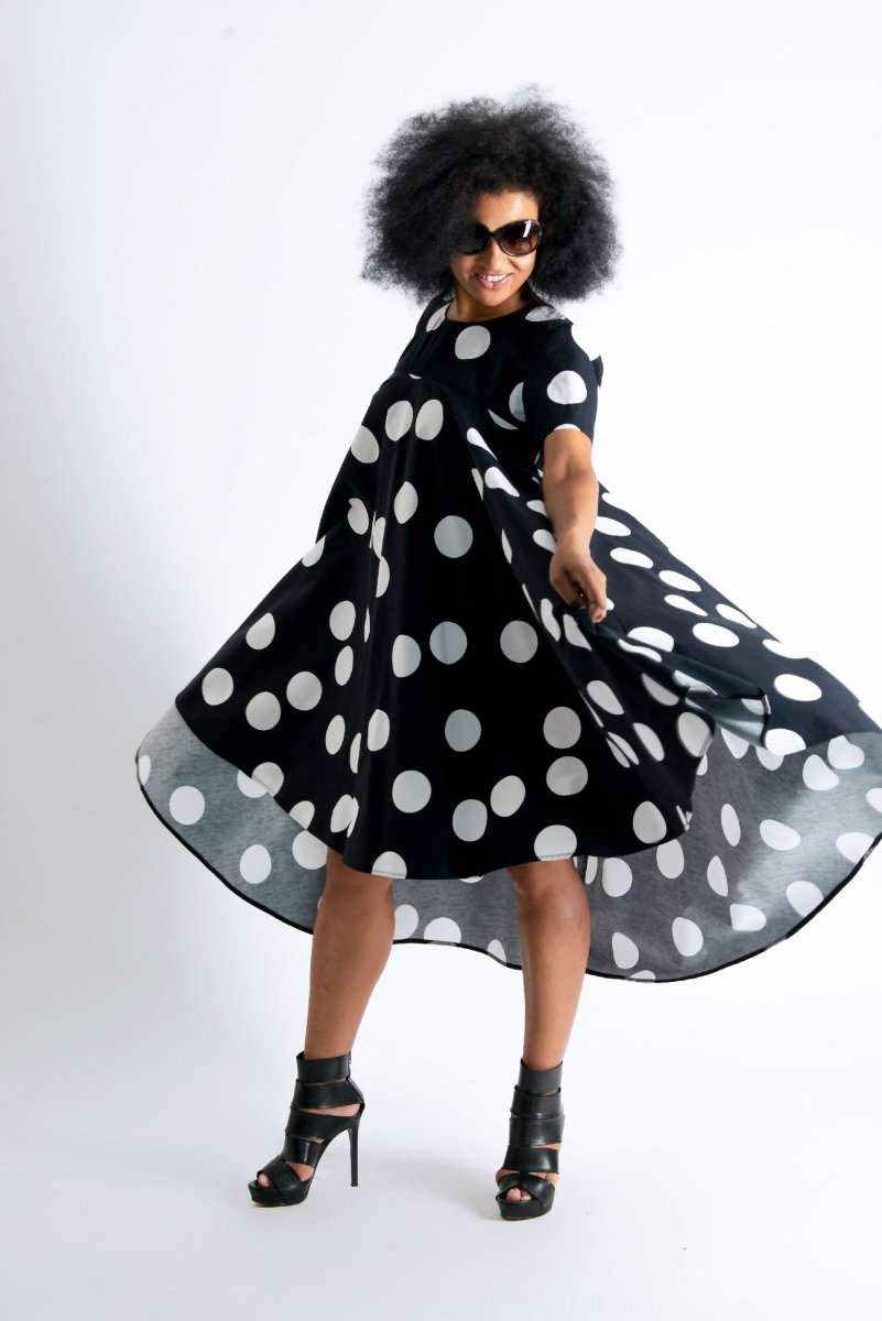 Polka Dots Summer Maxi Dress KOSARA - EUG Fashion EugFashion 