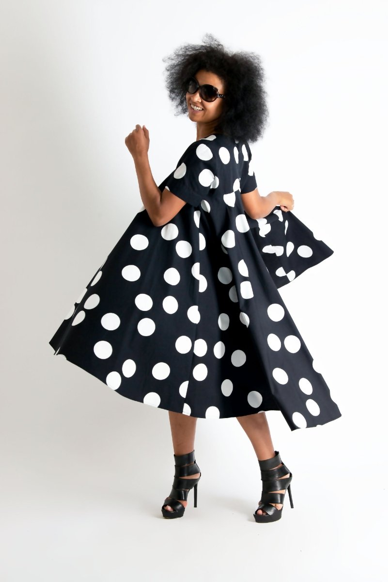 Polka Dots Summer Maxi Dress KOSARA - EUG Fashion EugFashion 