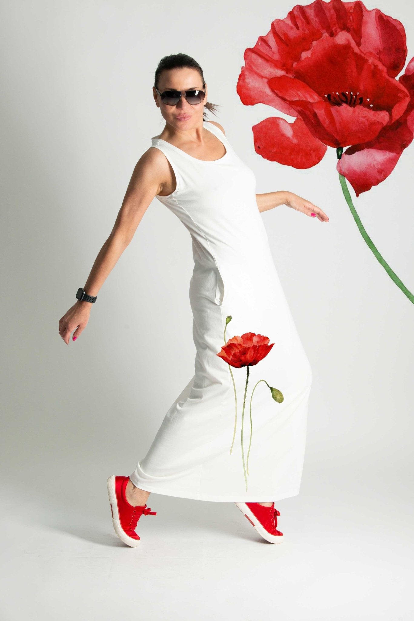 Poppies Jersey Dress MIKAELA - EUG FASHION EugFashion 