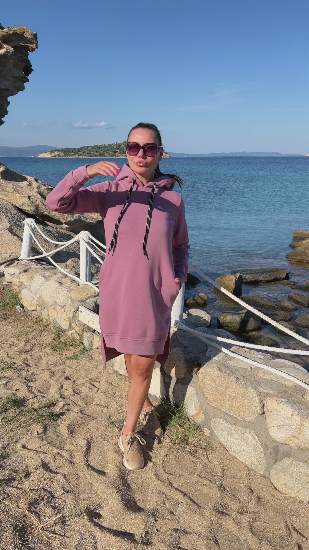 Sweatshirt Hooded Dress - Simona