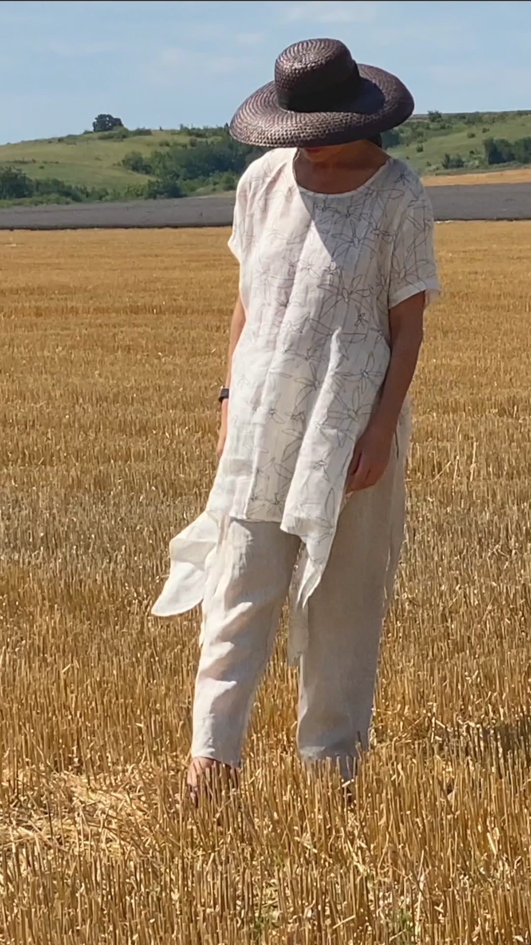 Off white Linen Top CAROLINE EugFashion 