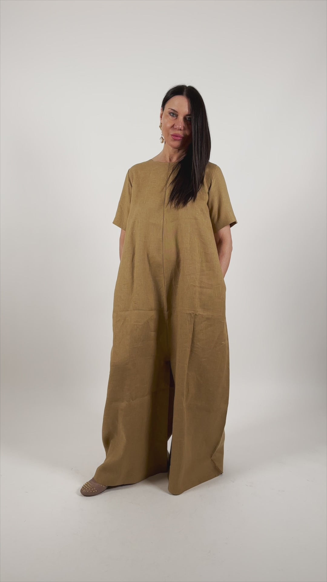 Linen Beige jumpsuit Valentin
