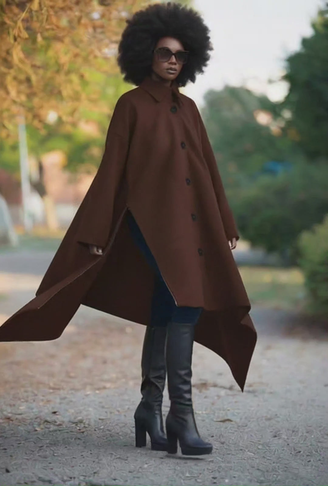 Brown Women Maxi Coat - Federica