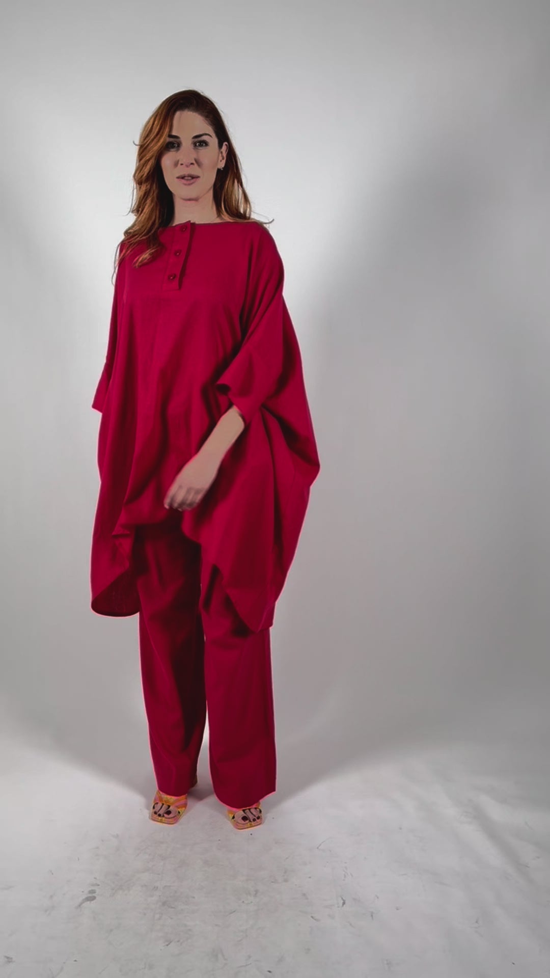 Red Linen Wrap Pants NASY EugFashion 