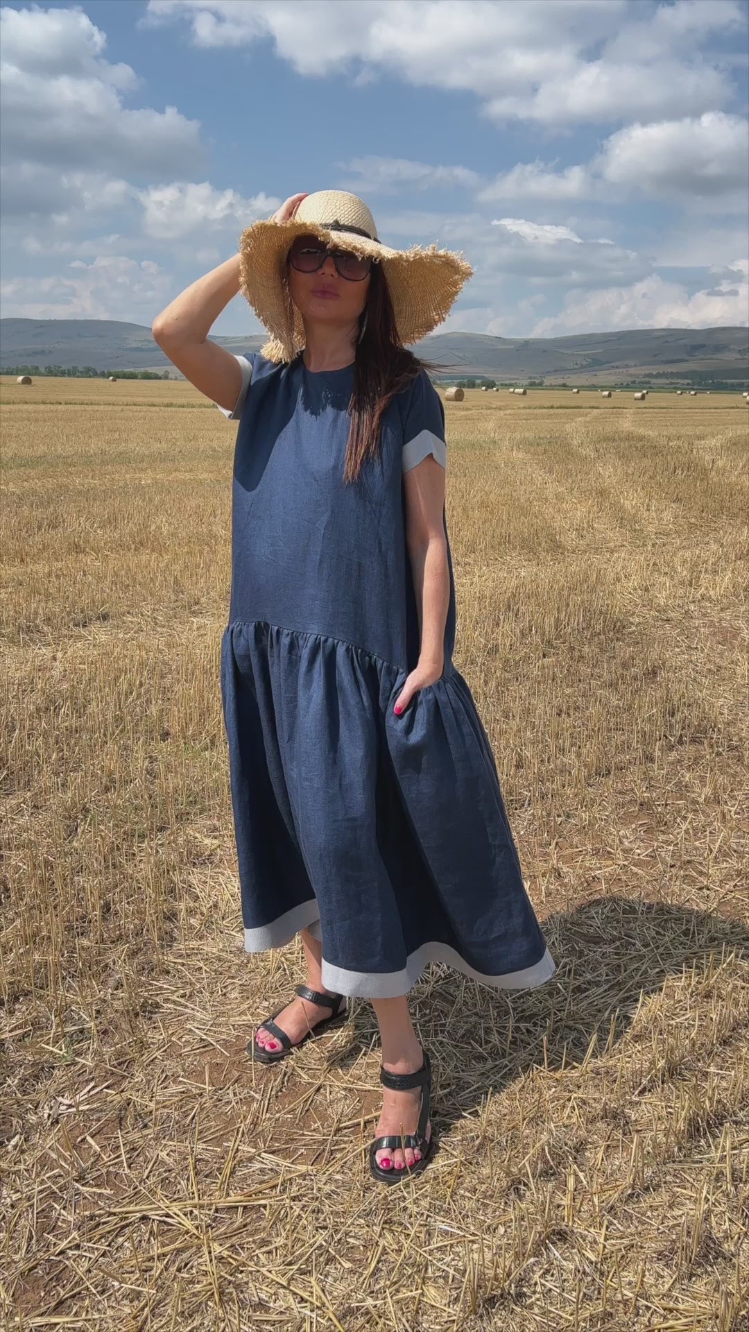 Linen Flounces Dress - Brianna