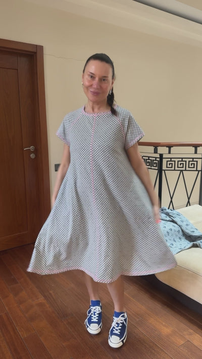 Grey Woman Print Dress  ASIA SALE EugFashion 