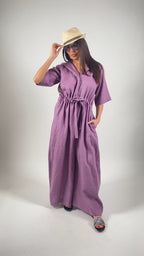 Linen Hooded Jumpsuit REGINA