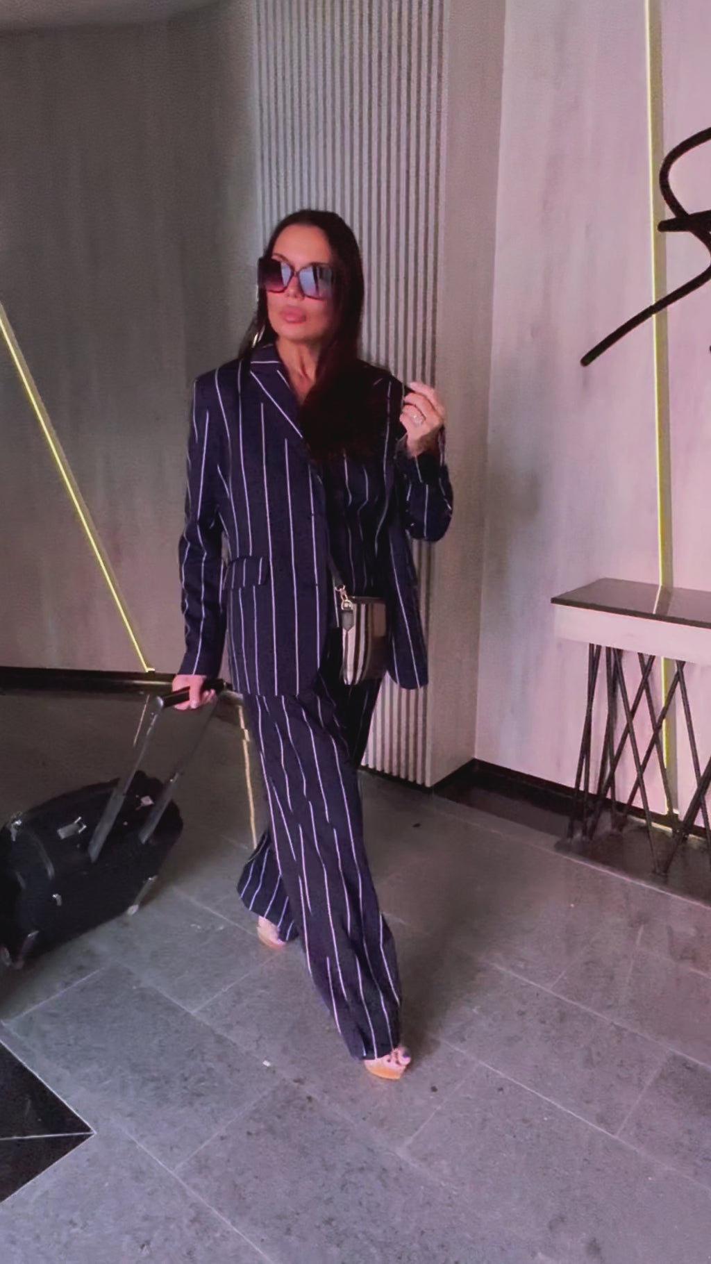 Women's Striped Three-Piece Suit - Yamas
