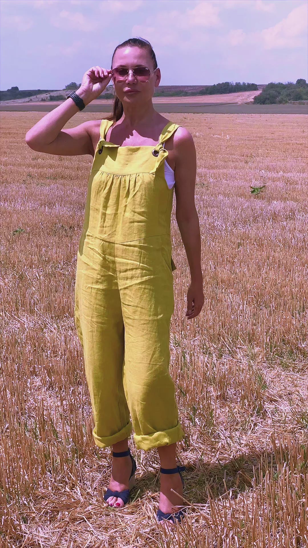 Linen Wide Summer Jumpsuit ROME
