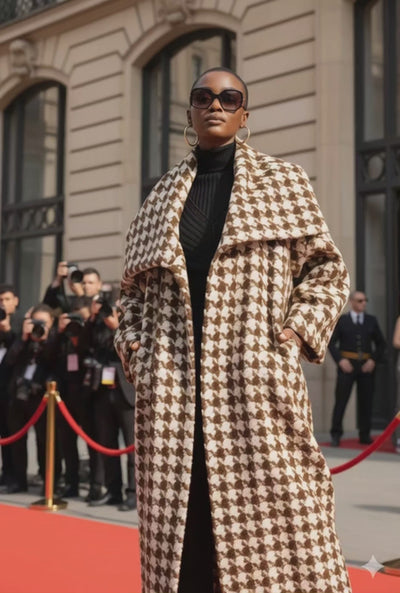Winter Houndstooth Coat Ofelia EugFashion 