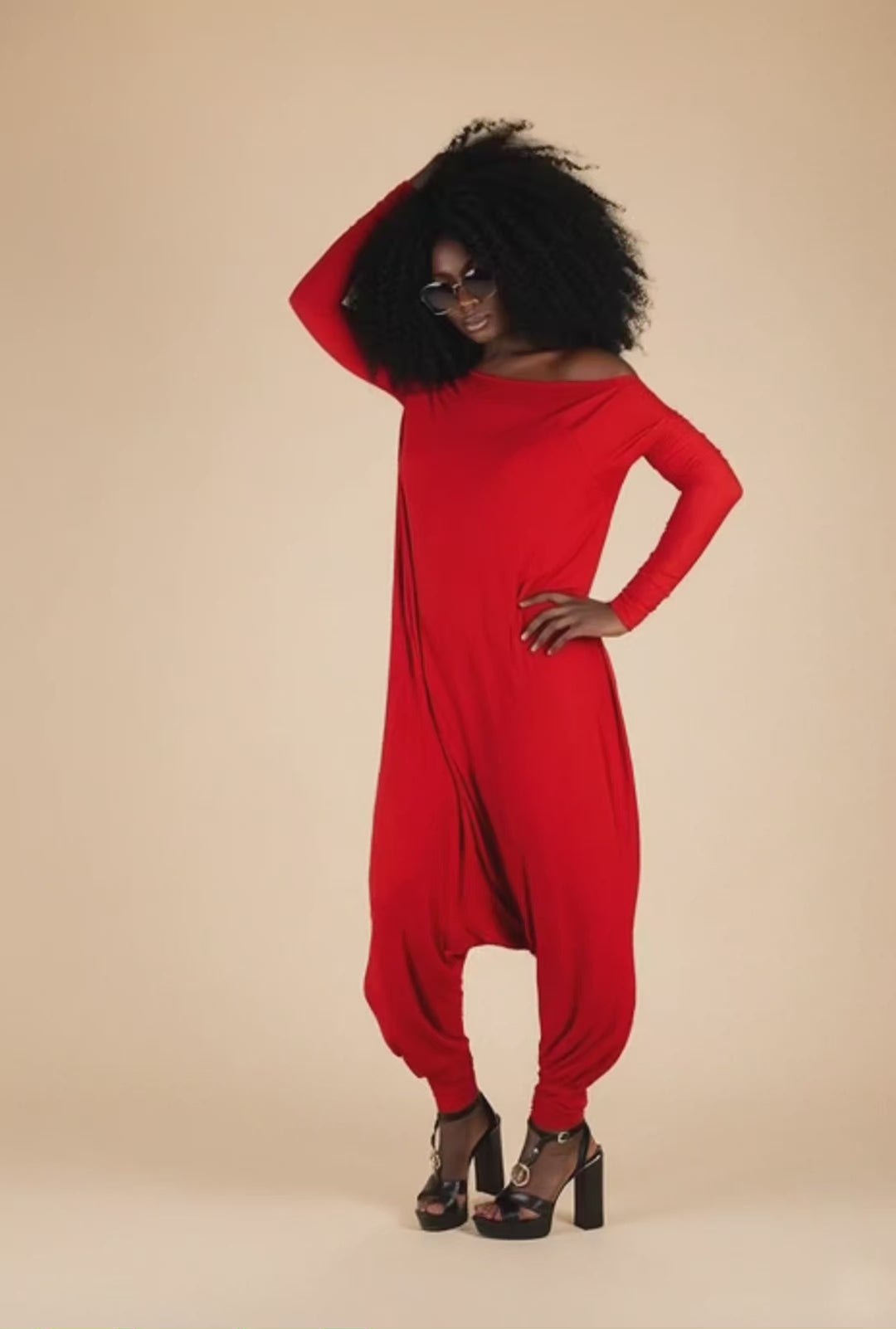Red Harem Jumpsuit Marla EugFashion 