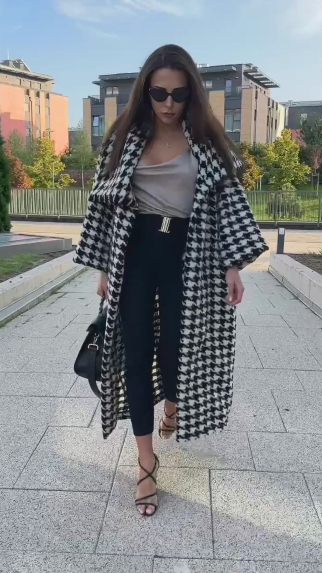 Houndstooth Winter Coat - Ofelia