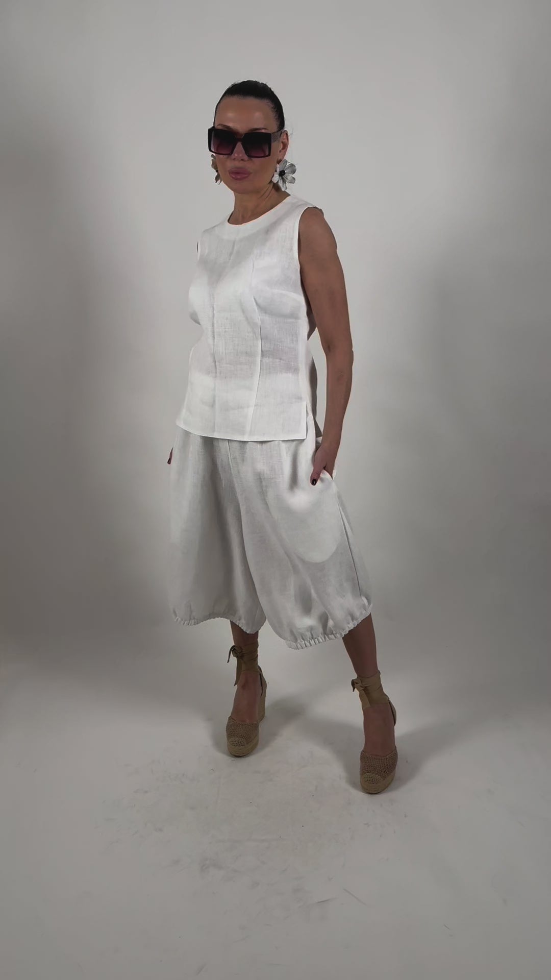 Linen Wide Pants - Natal