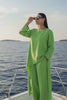 green linen top
