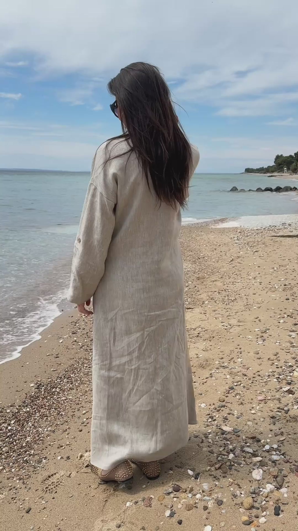 Linen long boho dress - EUG fashion #natural