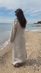 Linen long boho dress - EUG fashion #natural