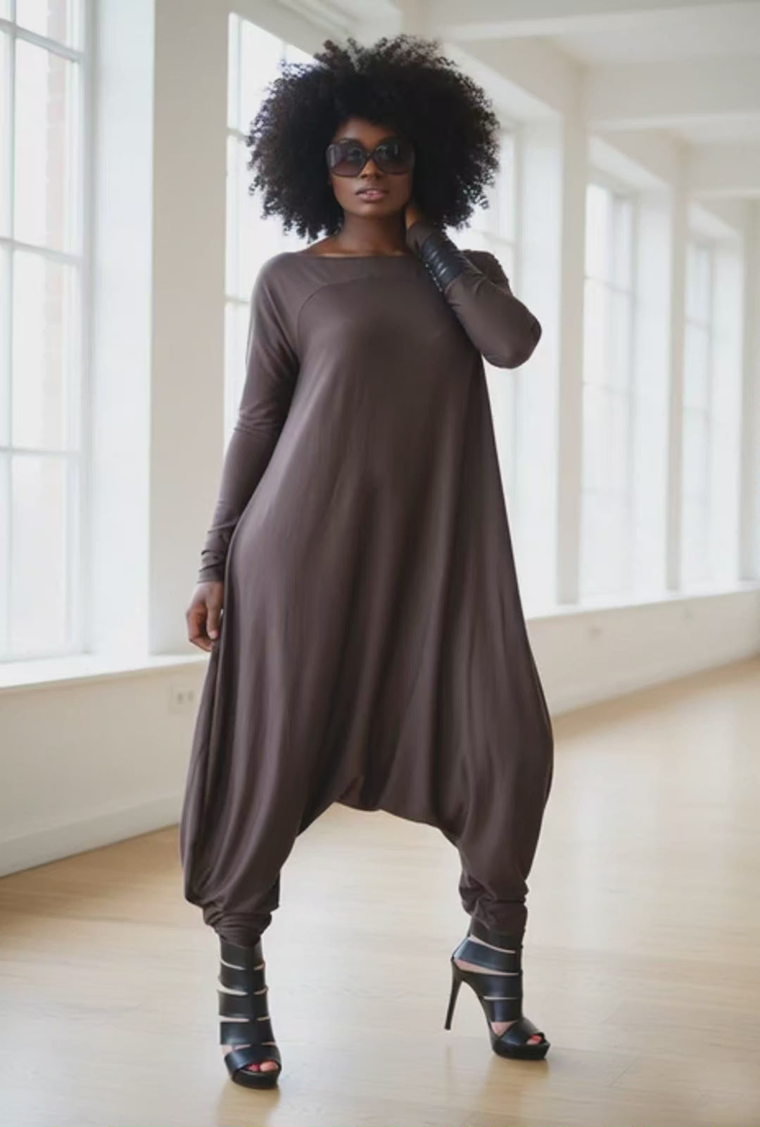 Brown Harem Jumpsuit - Marla