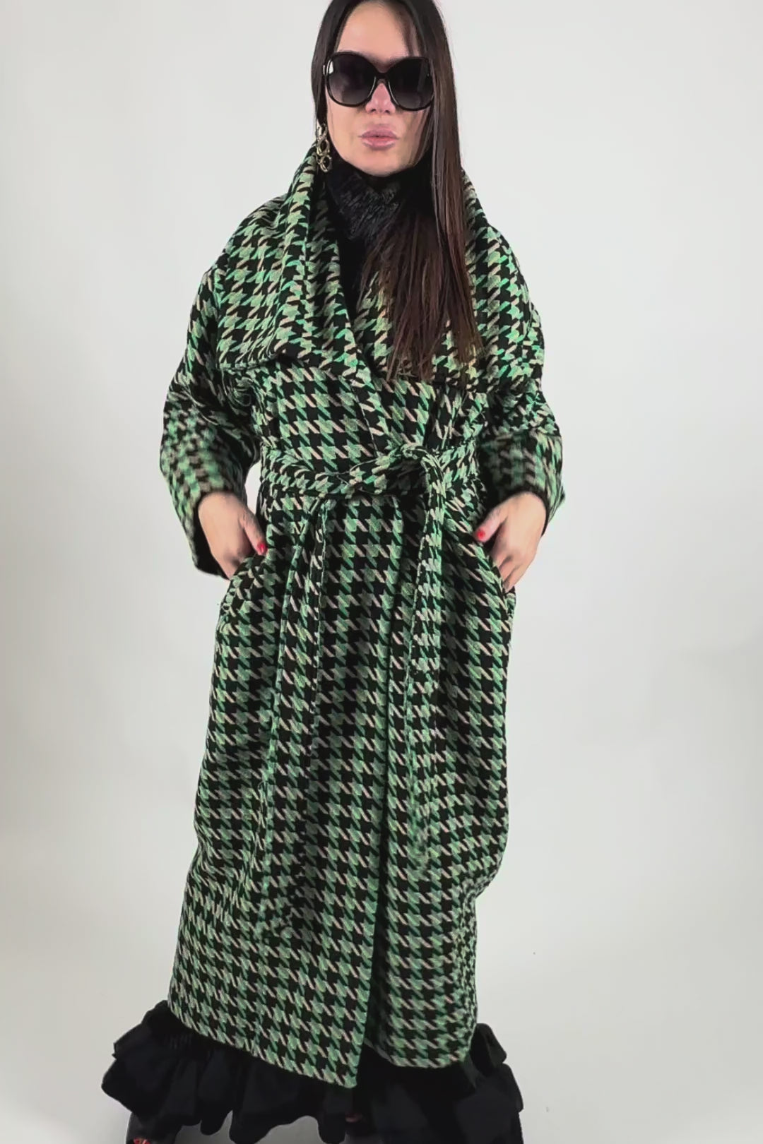 Plaid wool winter loose fit coat - Eug fashion