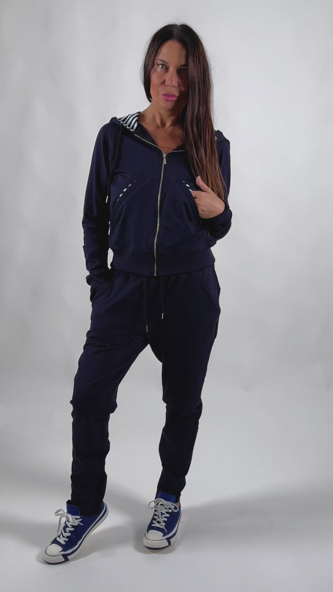 Blue Hooded Tracksuit - Emily