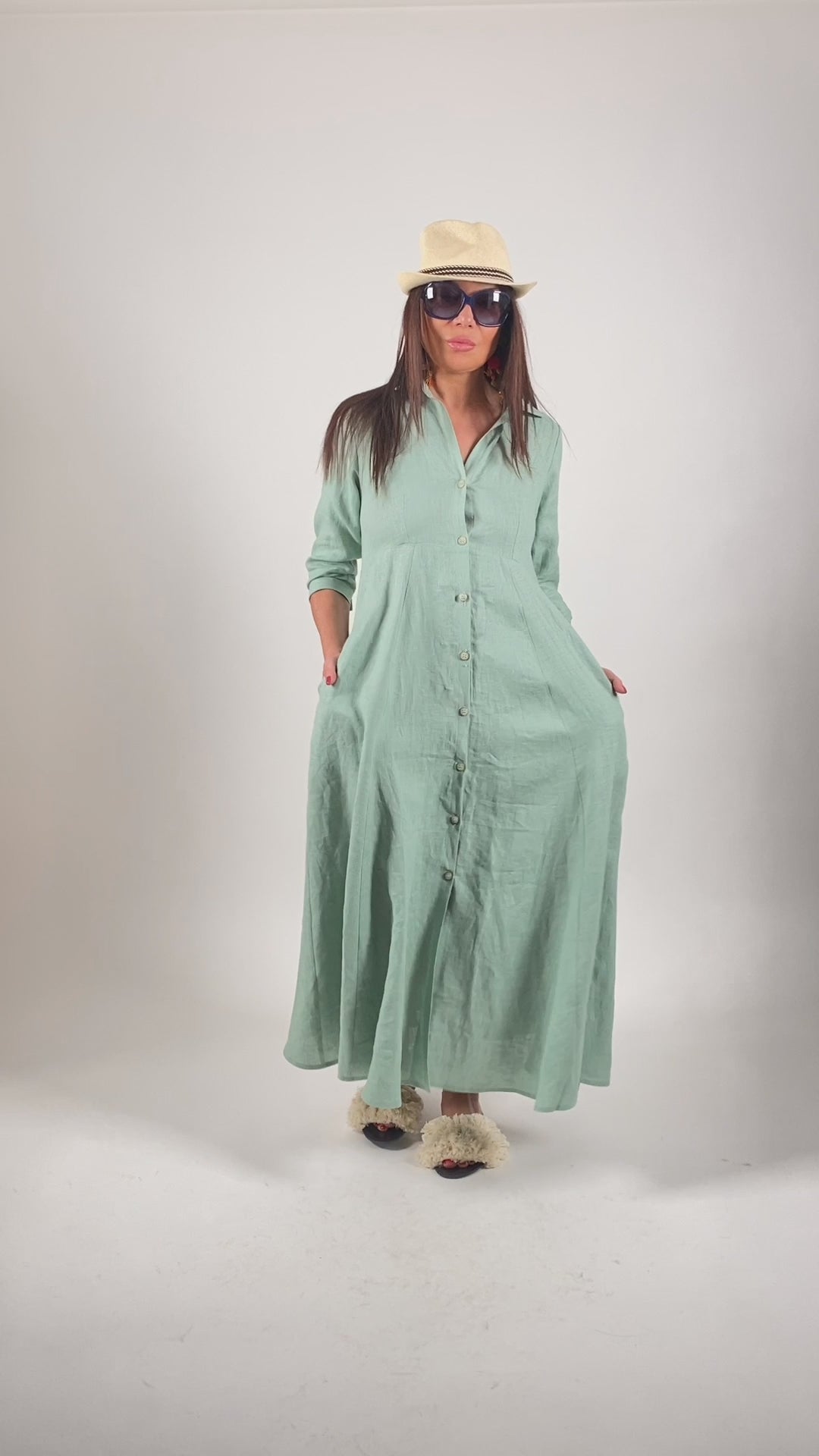 Linen Shirt Dress MIRA EugFashion 