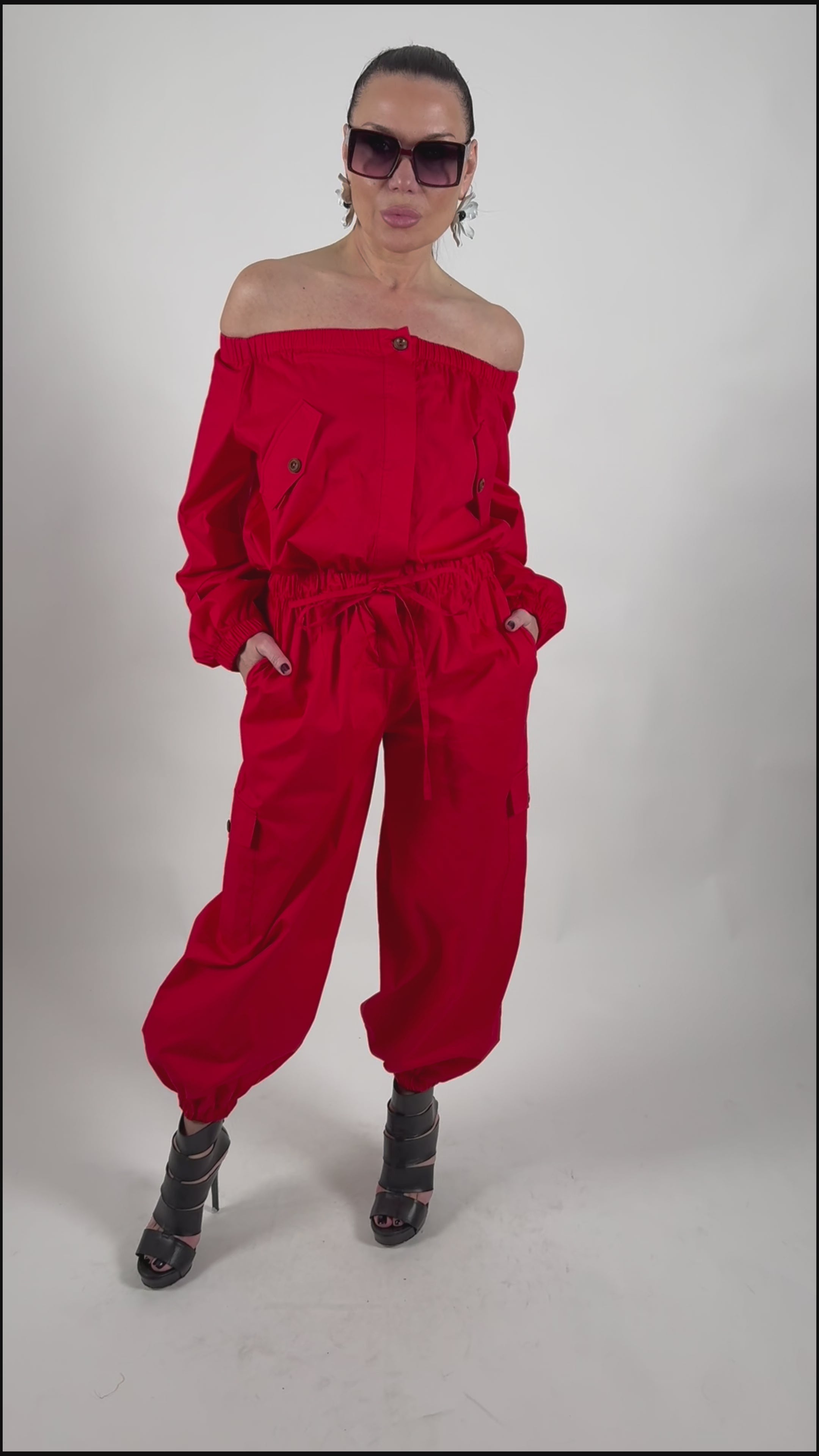 Off Shoulders Cotton Jumpsuit Michele