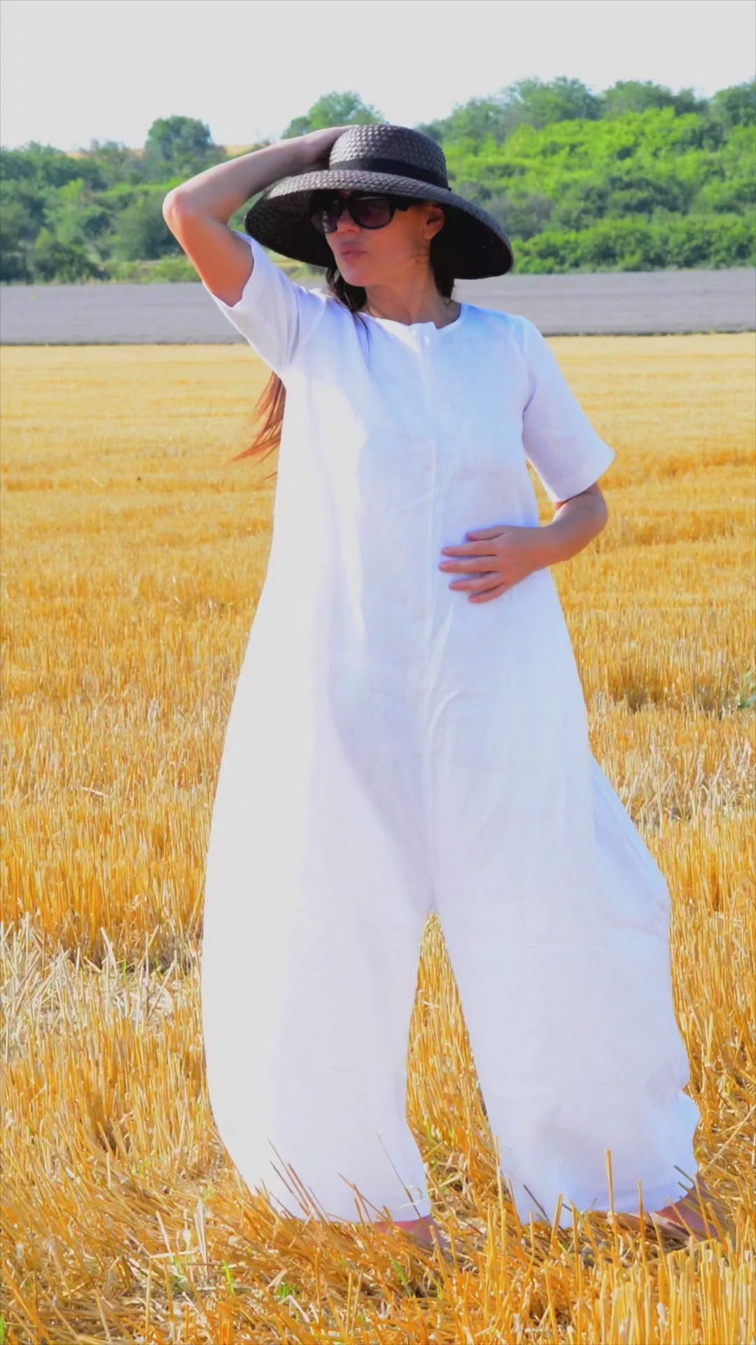 Linen Wide Jumpsuit VALENTIN