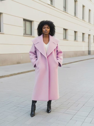 Loose Winter Pink Coat SIRI EugFashion 