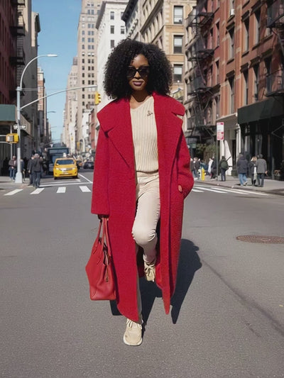 Loose Winter  Red Coat SIRI EugFashion 