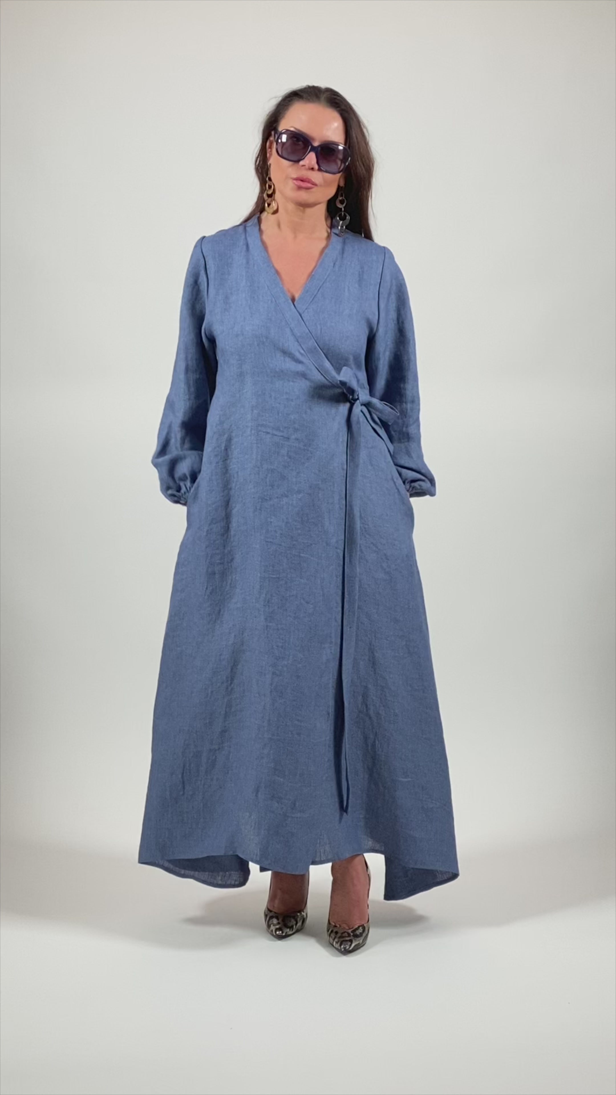 Linen Wrap Dress - Napoli