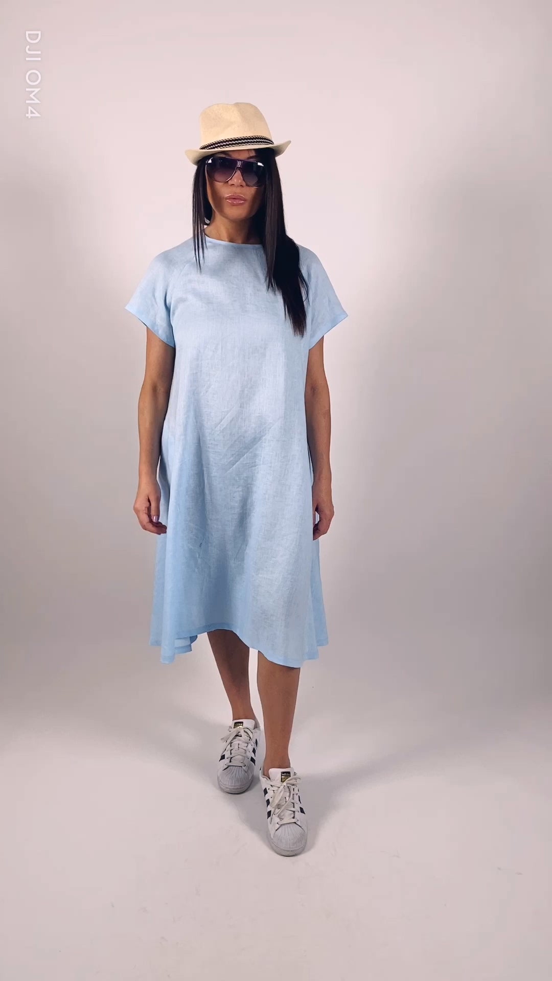 Knee-Length Linen Dress - Alicia