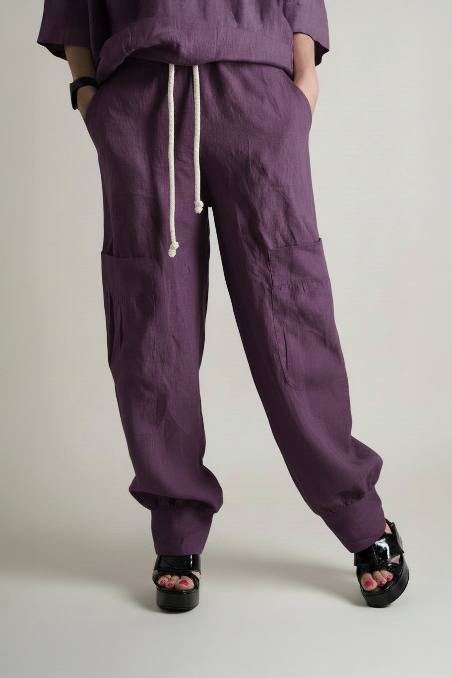 Linen Harem Loose Pants - Anita