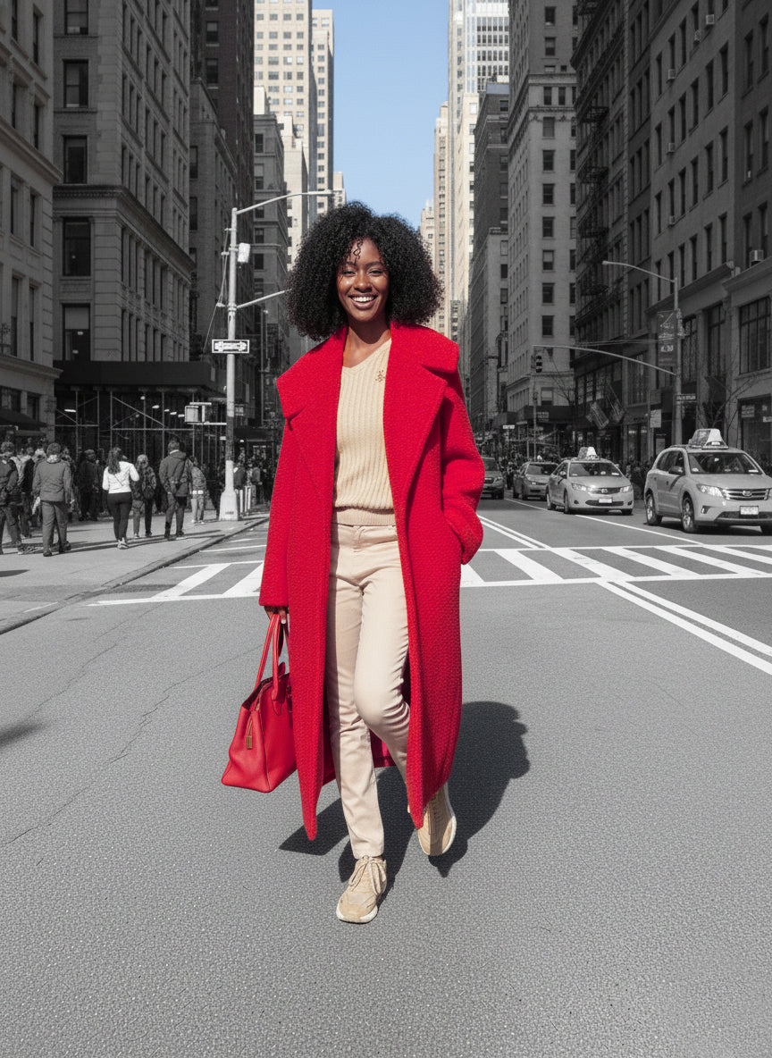 Loose Winter  Red Coat SIRI EugFashion 