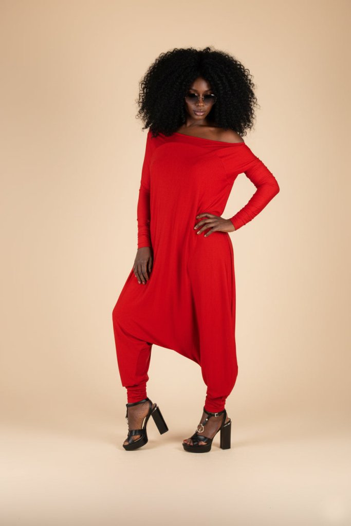 Red Harem Jumpsuit Marla - EUG Fashion EugFashion 