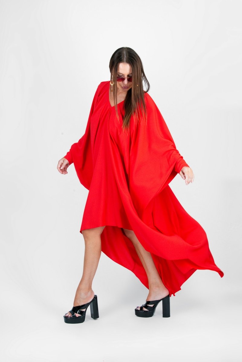 Red Maxi Summer Dress PREA - EUG FASHION