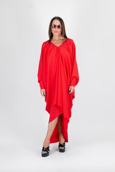 Red Maxi Summer Dress PREA - EUG FASHION EugFashion 