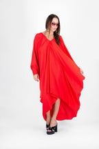 Red Maxi Summer Dress PREA - EUG FASHION